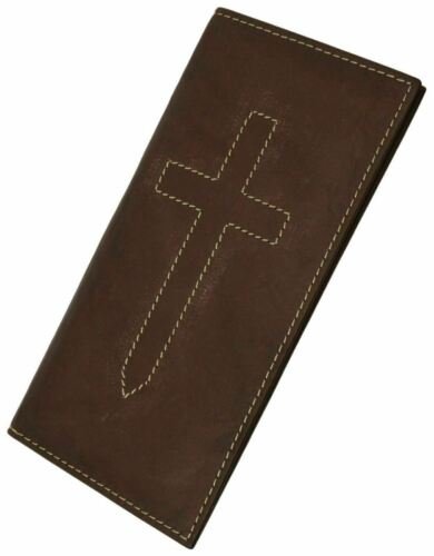 New Hand Crafted Genuine Soft Leather Checkbook Cover with Duplicate Flap - Picture 19 of 26