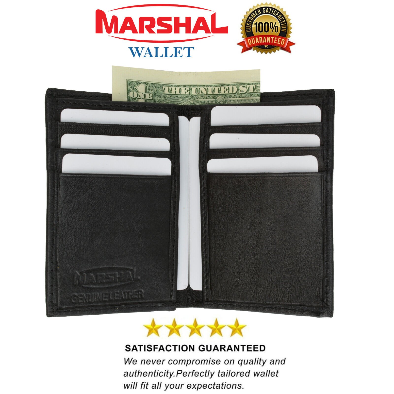 Men's Mini Slim Thin Bifold Genuine Leather ID Card Bill Holder Wallet