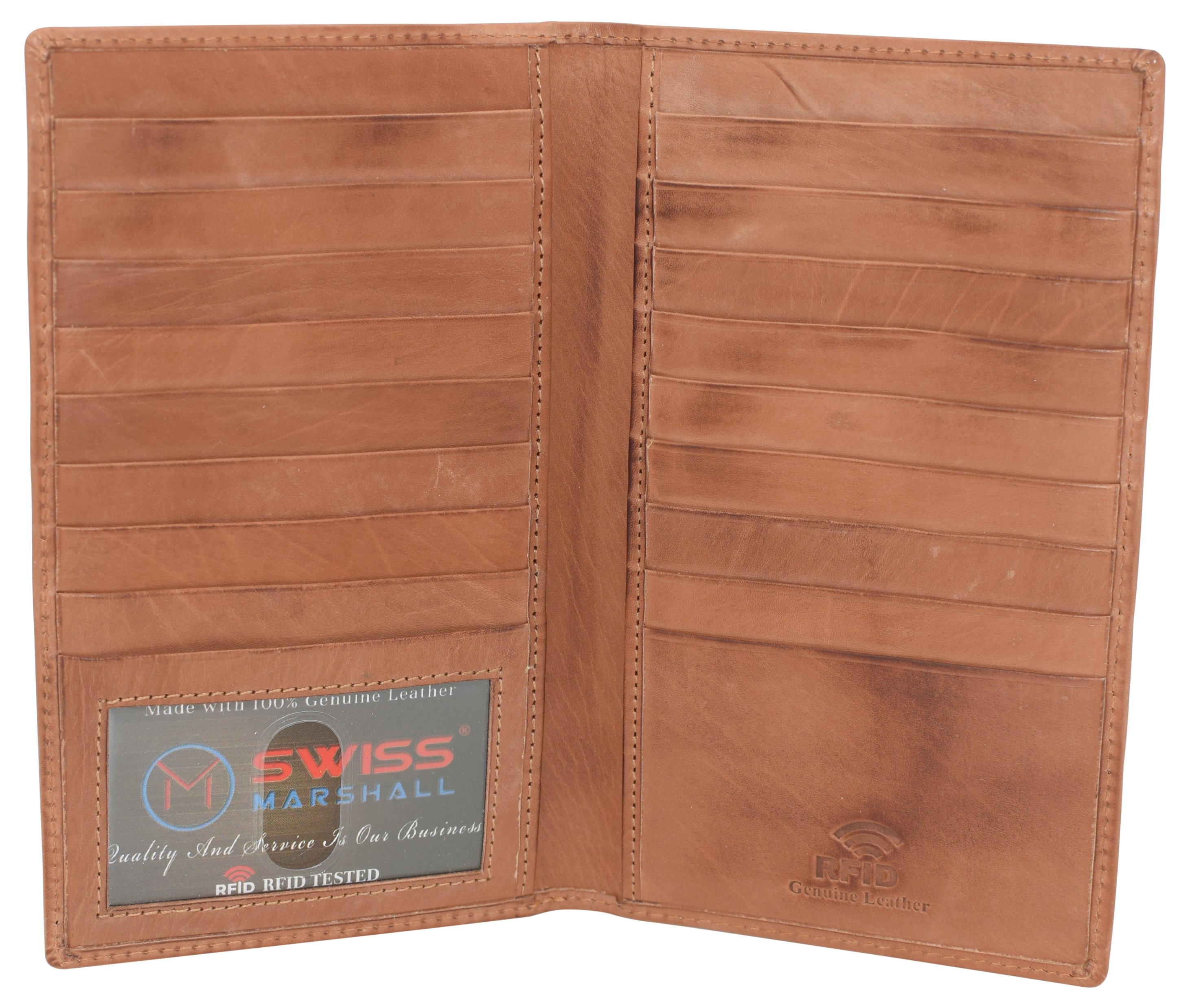 Bifold RFID Blocking Premium Leather Credit Card ID Holder Long Wallet - Picture 8 of 9