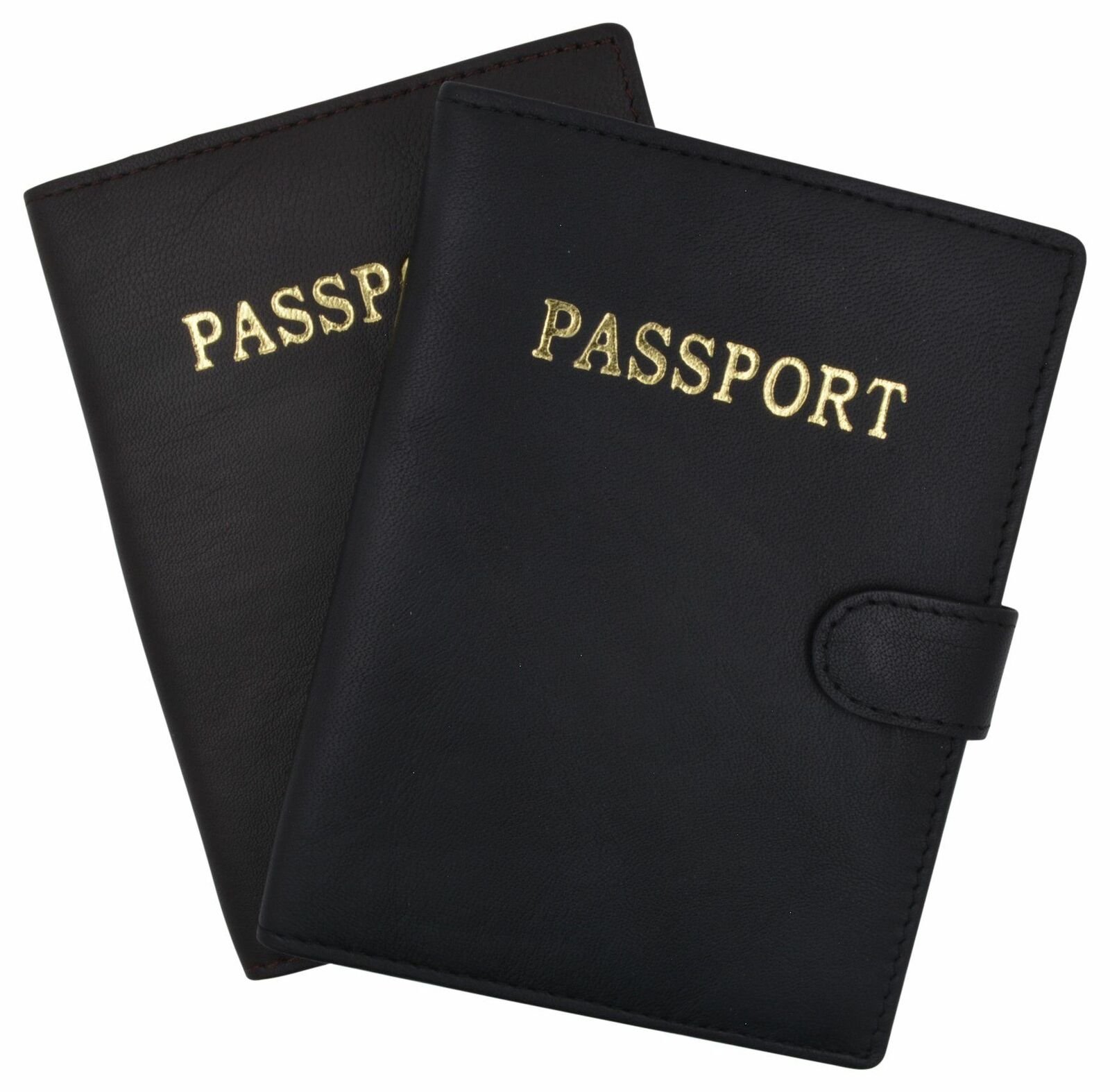 Passport Holder Cover Leather Wallet Card Case Travel Document Organizer (Brown)
