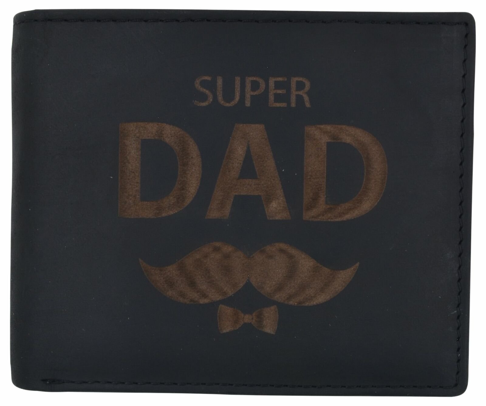 Super Dad Mens RFID Blocking Leather Bifold Wallet Father's Day gift