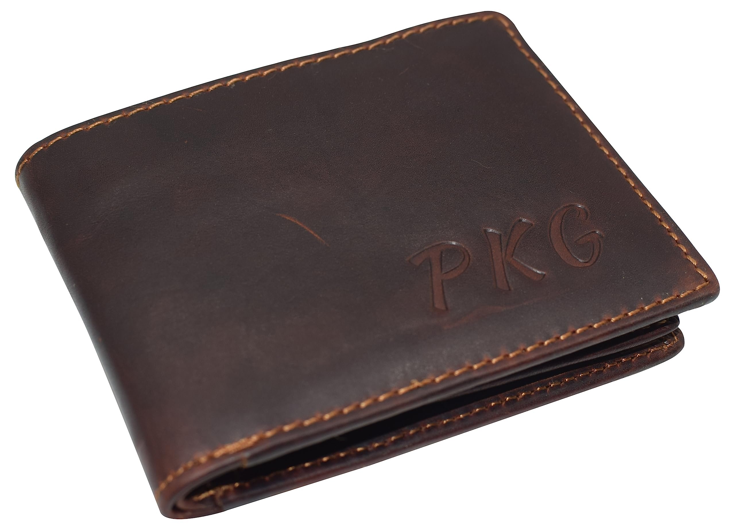 CAZORO Personalized Wallets Name Initials Men's Vintage Leather RFID Blocking...