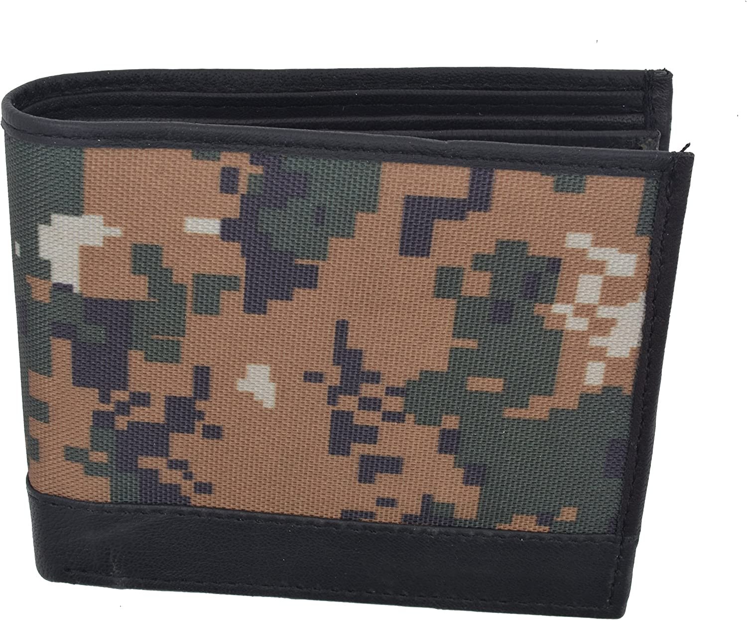 RFID Blocking Premium Soft Leather Men's Multi-Card Compact Center Flip Bifold Wallet