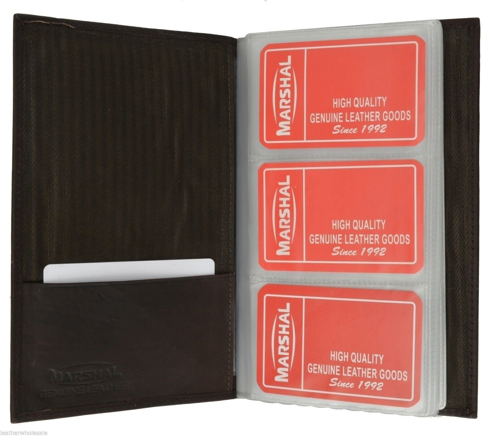 Leather 120 Cards Business Name ID Credit Card Holder Book Case Keeper Organizer