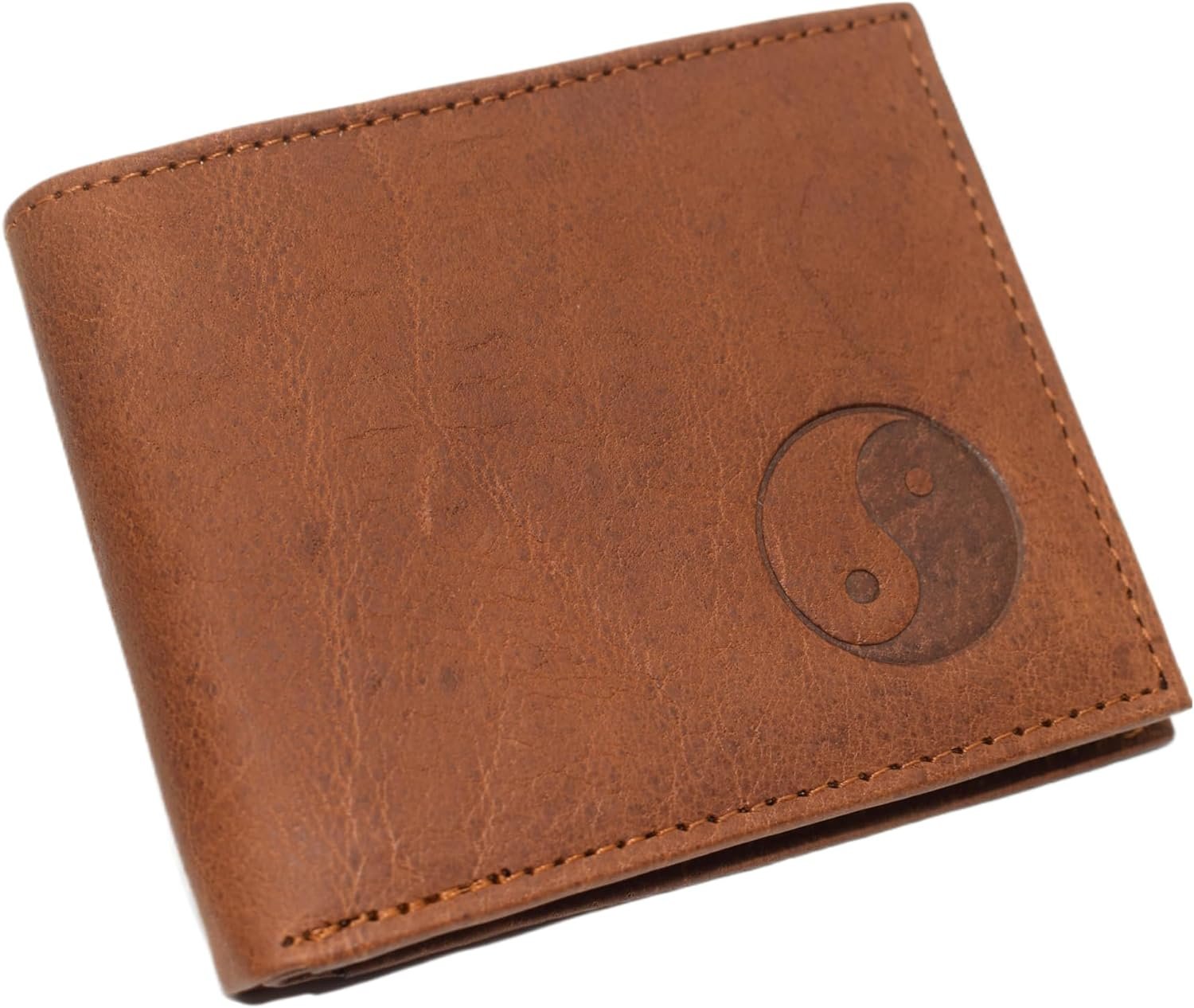 Marshal Real Leather Yinyang Bifold Trifold Wallet RFID Blocking Wallets for...