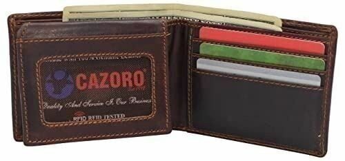 Men's Real Vintage Leather RFID Blocking Bifold Wallet Stylish Anti Theft Securi
