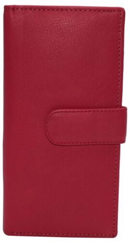 Echtleder Scheckheft Abdeckung RFID Geldbörsen für Frauen Doppelscheck mit Druckknopf Cl - Bild 6 von 7