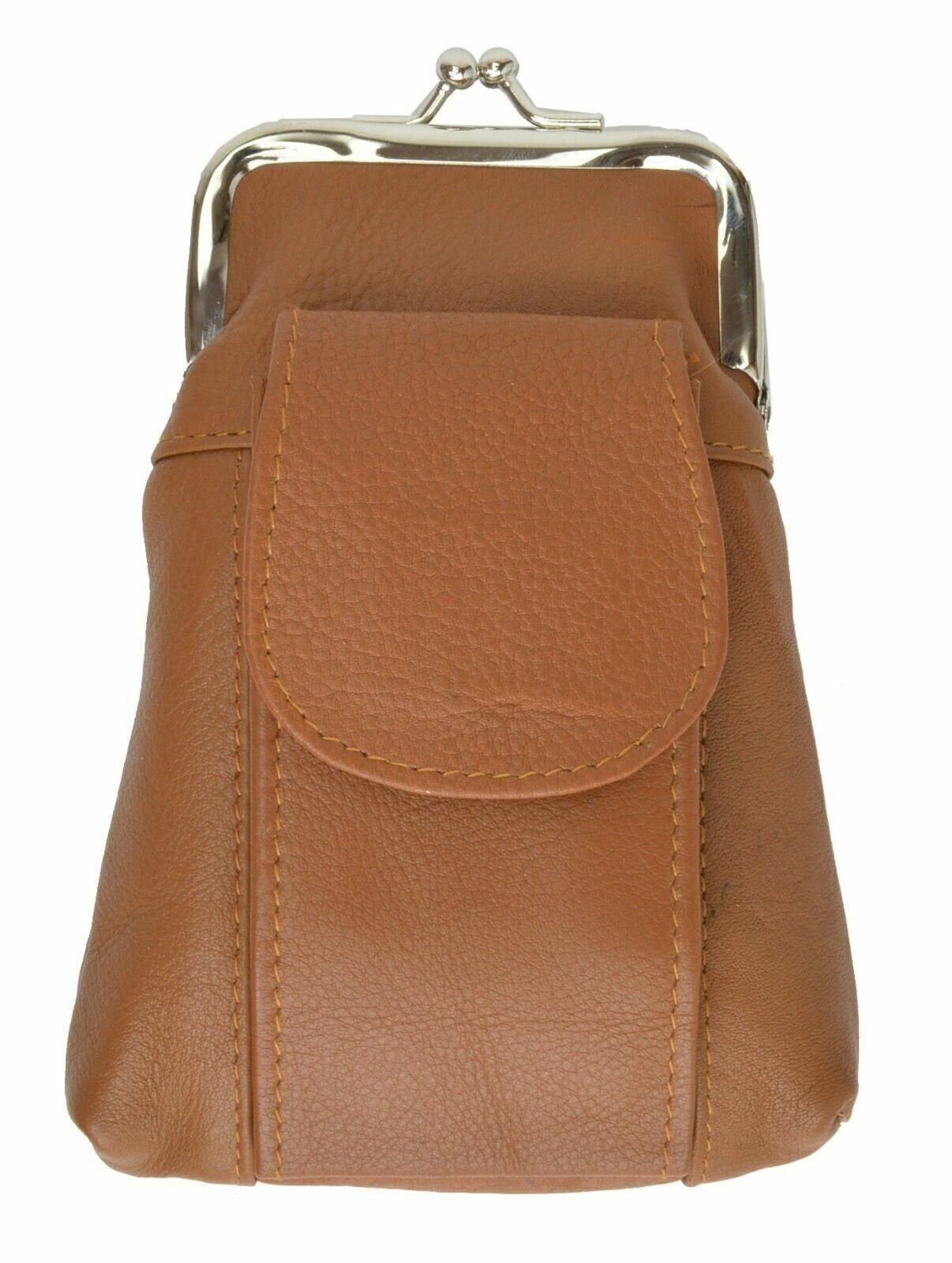 Marshal Leather Tan 100's Cigarette Snap Case Coin Purse