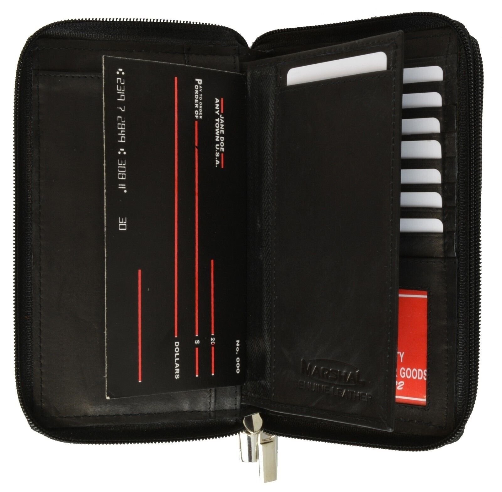 Leather Checkbook Wallet Credit Card Holder