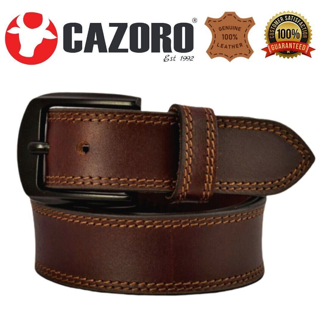 Cazoro Genuine Leather Men Big and Tall Jeans Belt Size 44