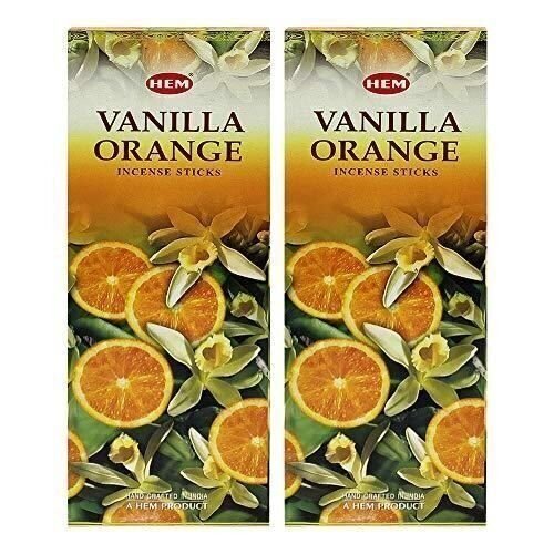Hem Vanilla Orange Incense Sticks - Pack of 12 Tubes, 20 Sticks Each Box, Total