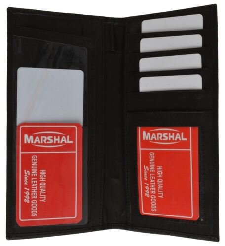 Genuine Leather Checkbook Cover Wallet Organizer with Credit Card Holder Marshal - Picture 6 of 9