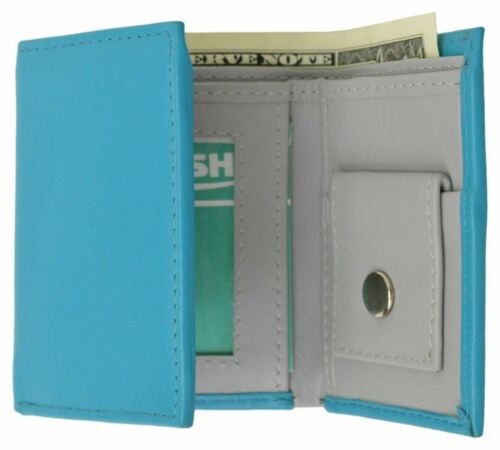 Genuine Premium Leather Small Kids Trifold Cute Wallet First Gift New Colors - Picture 7 of 14