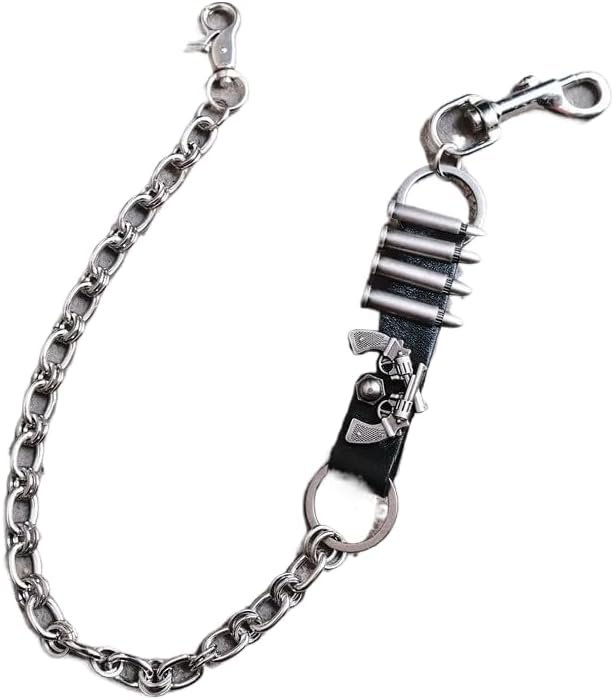 Marshal Men Wallet Chain Biker Fashion Metal Jeans Bullets Charm Skull Punk