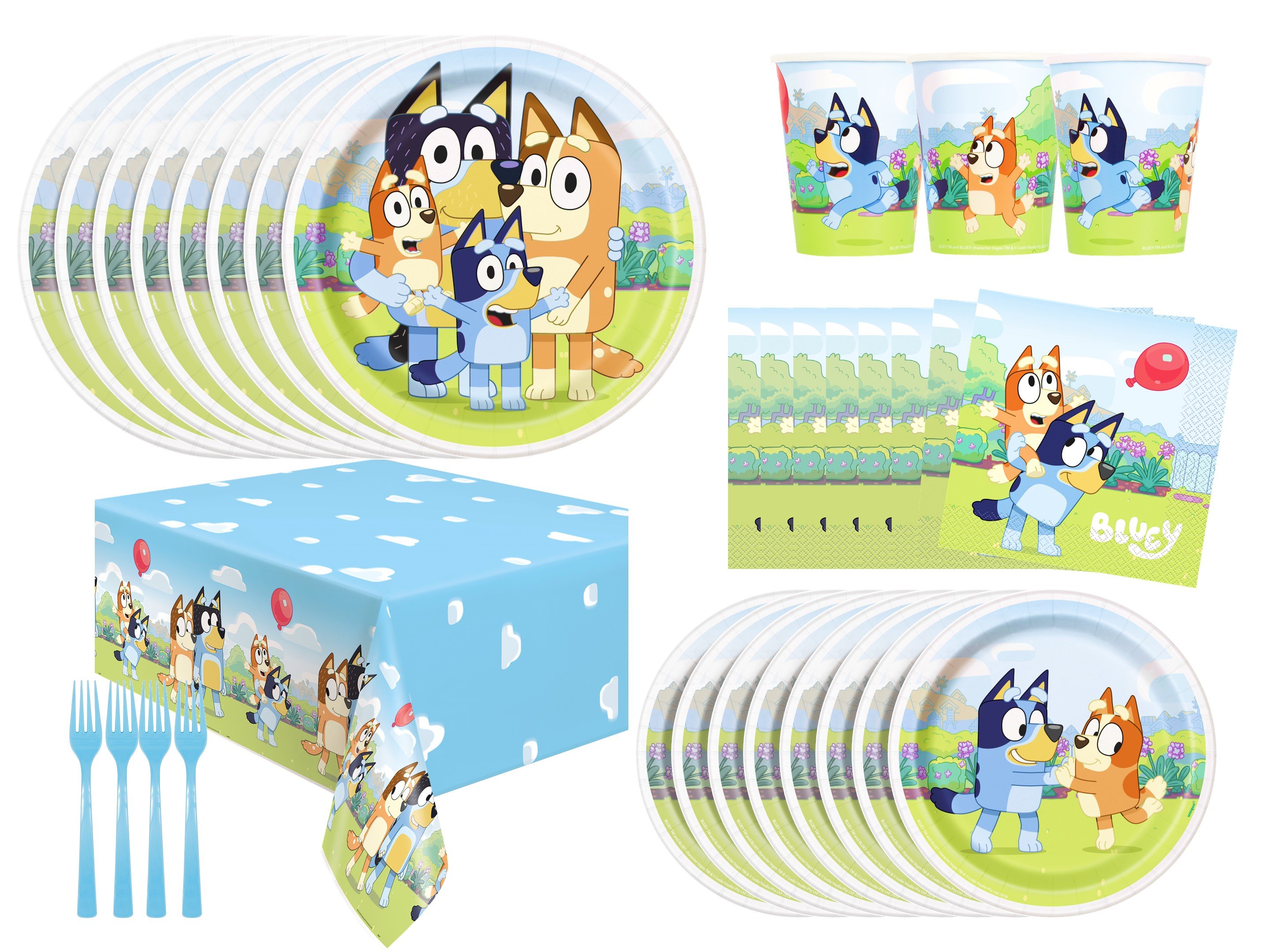 Bluey – décorations de fête d'anniversaire, fournitures de thème de jeu  chien chiot, tasses de bannière pour enfants JQ796 - Cdiscount Maison