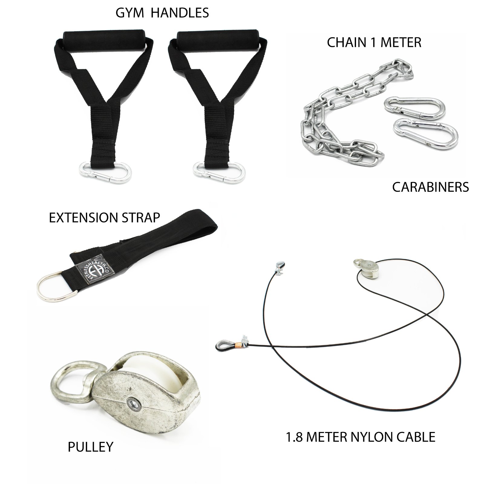 MULTI GYM CABLE MACHINE ATTACHMENT SINGLE/DOUBLE STIRRUP/SEATED ROW HANDLE GRIP - Picture 66 of 72