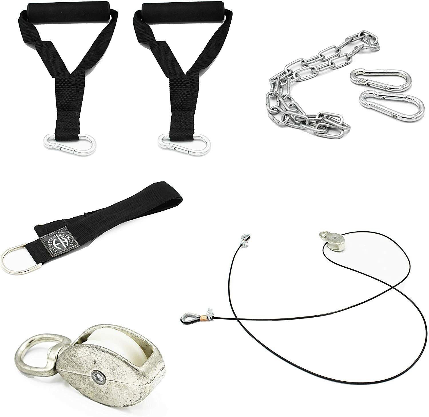 MULTI GYM CABLE MACHINE ATTACHMENT SINGLE/DOUBLE STIRRUP/SEATED ROW HANDLE GRIP - Picture 67 of 72