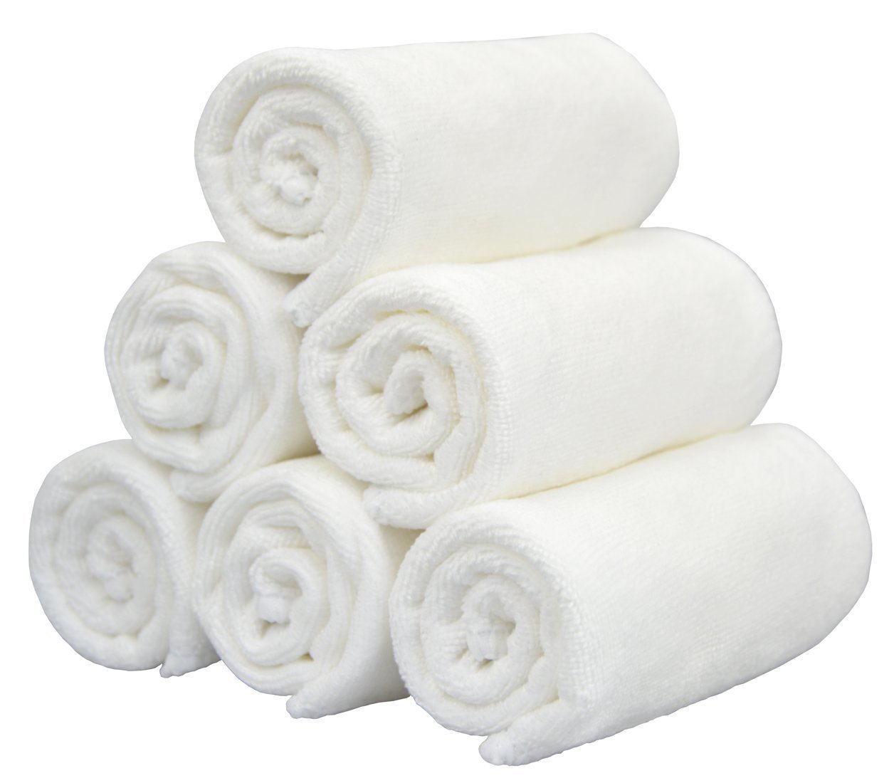 Wealuxe Cotton Washcloths Soft Absorbent Face Towels 12x12 Inch White -24/48/pk - Picture 15 of 18