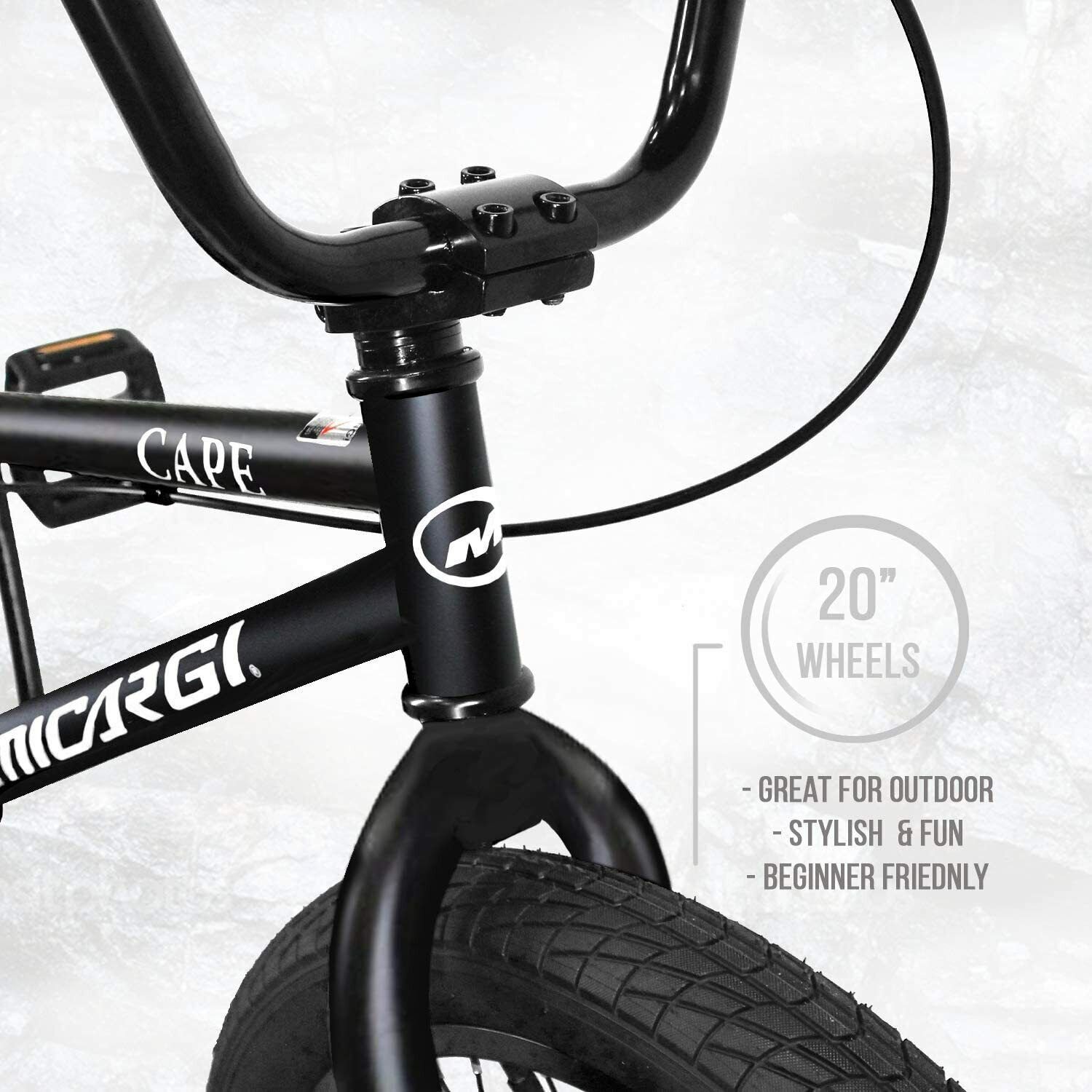 Micargi MBX Cape Sidewalk BMX Bike 20-inch Wheels, Hi-Ten Steel Frame NEW