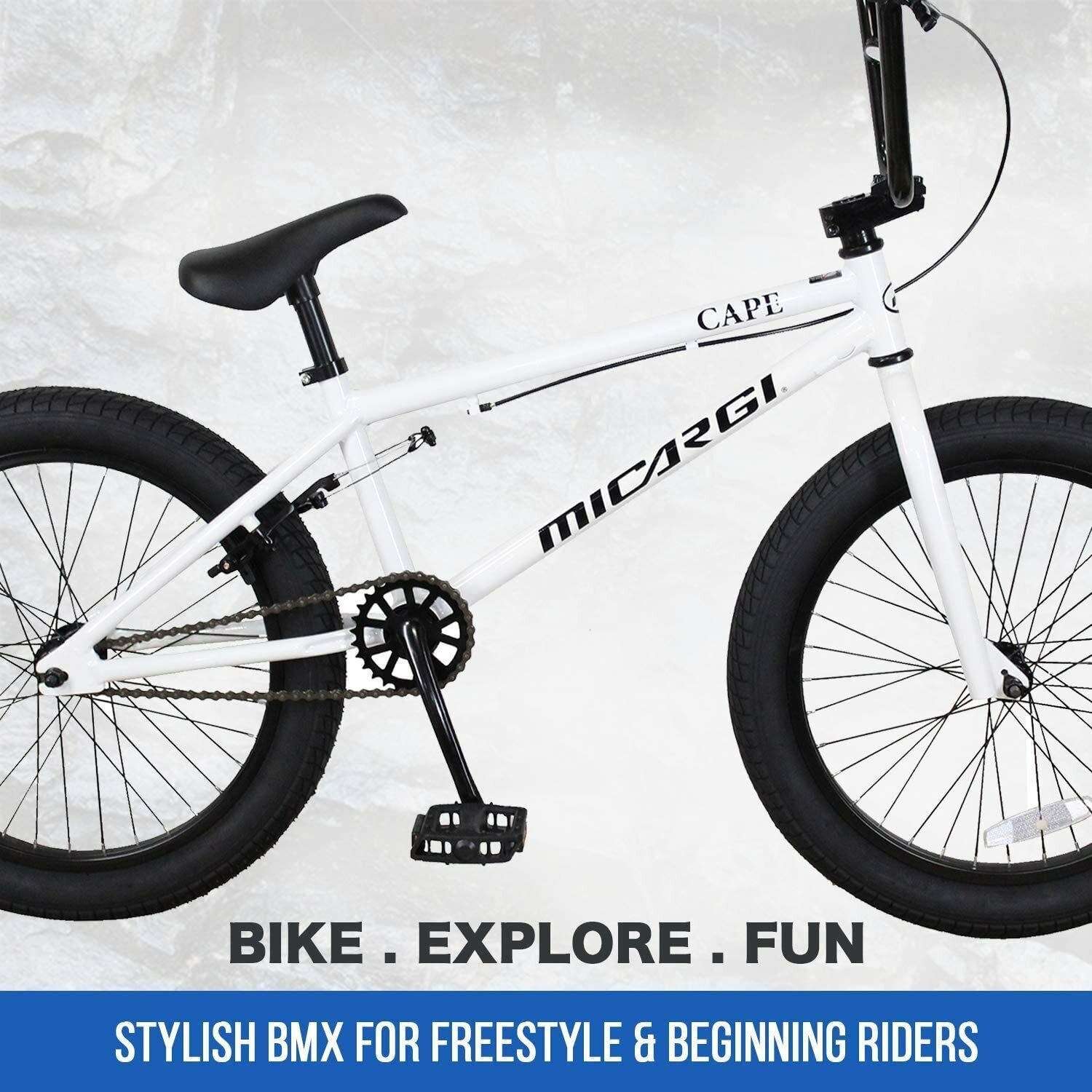 Micargi MBX Cape Sidewalk BMX Bike 20-inch Wheels, Hi-Ten Steel Frame NEW