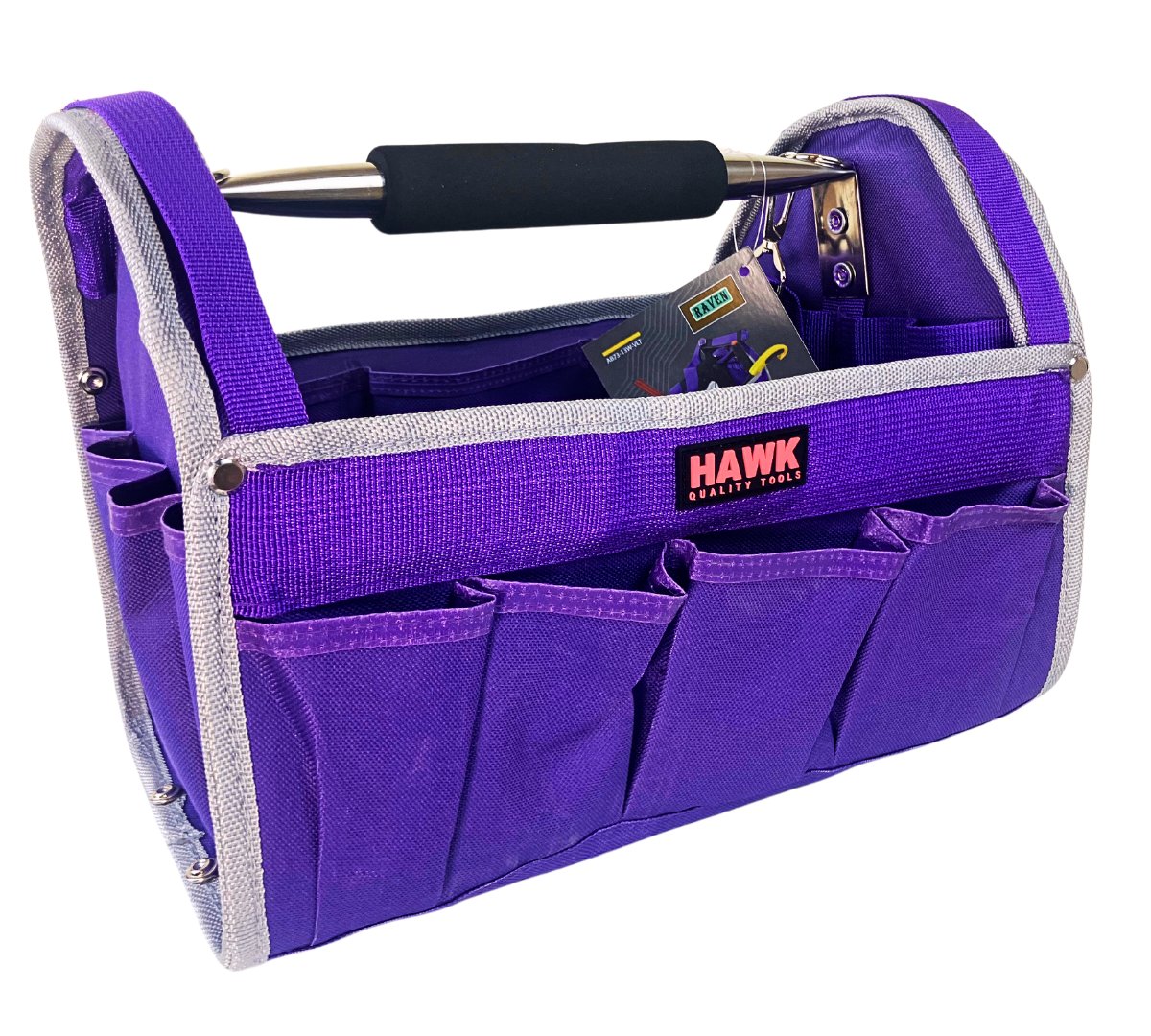 RAVEN 12.5″ Pink Tool Carry-All Tool Bag | Premium Canvas with Multi-Pockets…
